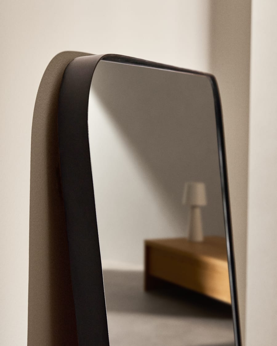 Specchio Marco in metallo nero 30 x 100 cm