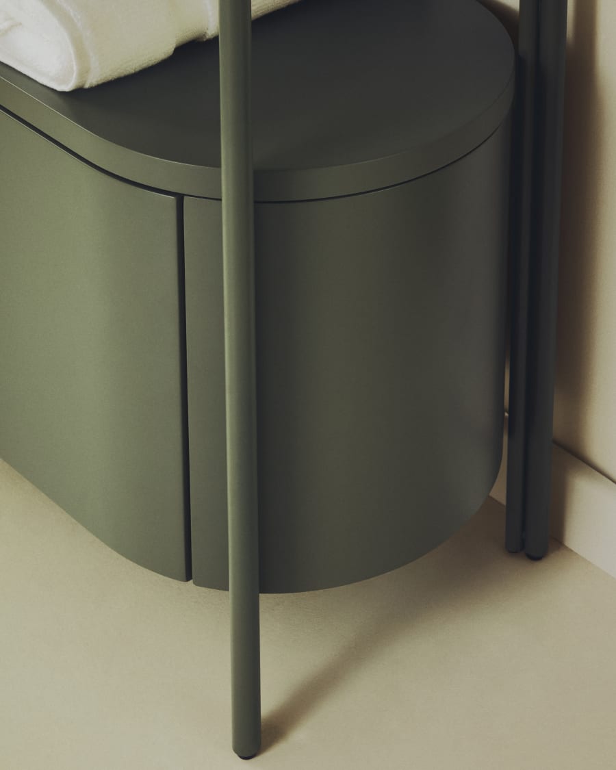 Arely bathroom vanity unit with steel structure and green lacquered MDF 90 x 40cm