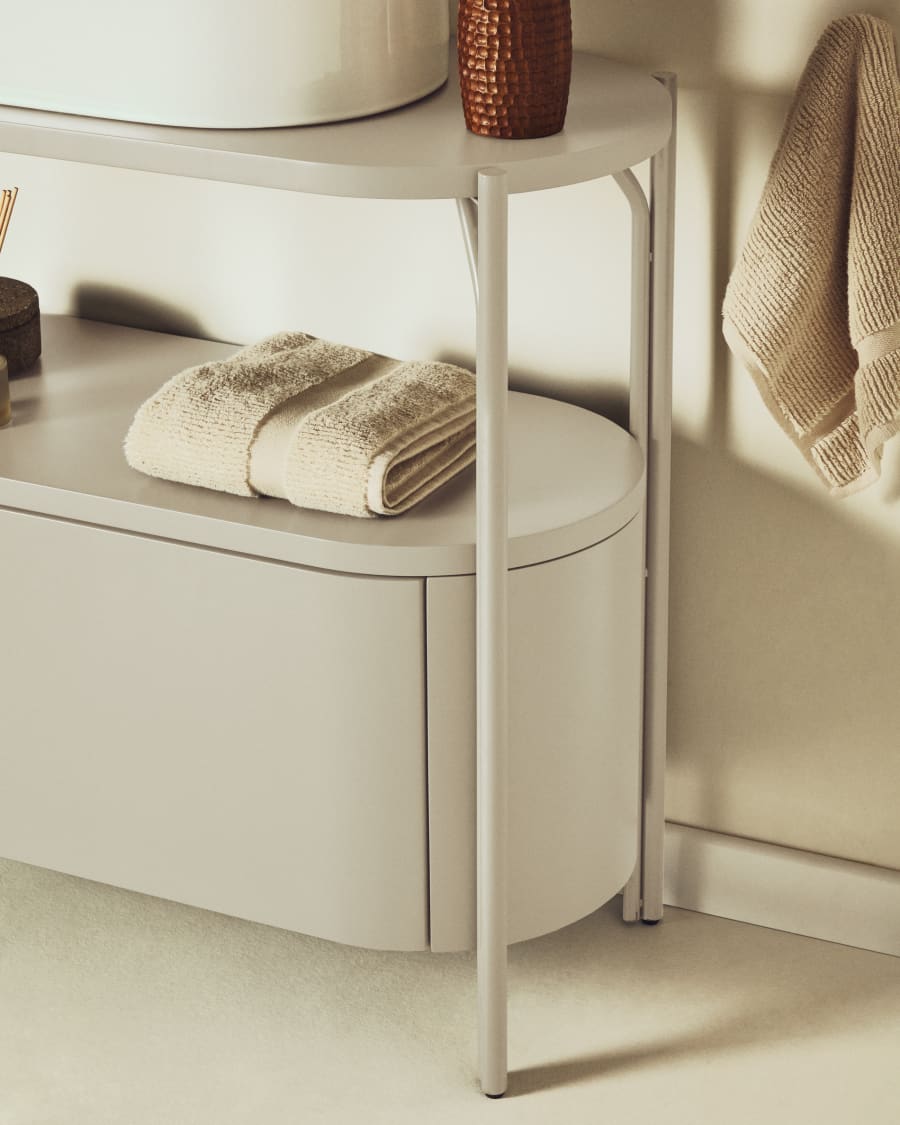 Arely bathroom vanity unit with steel structure and white lacquered MDF 90 x 40cm
