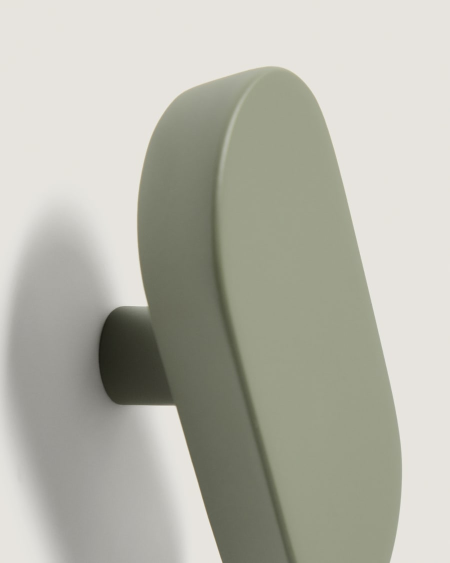Arely set of 2 solid beech wood hangers with green lacquer finish 6.5 cm/10 cm