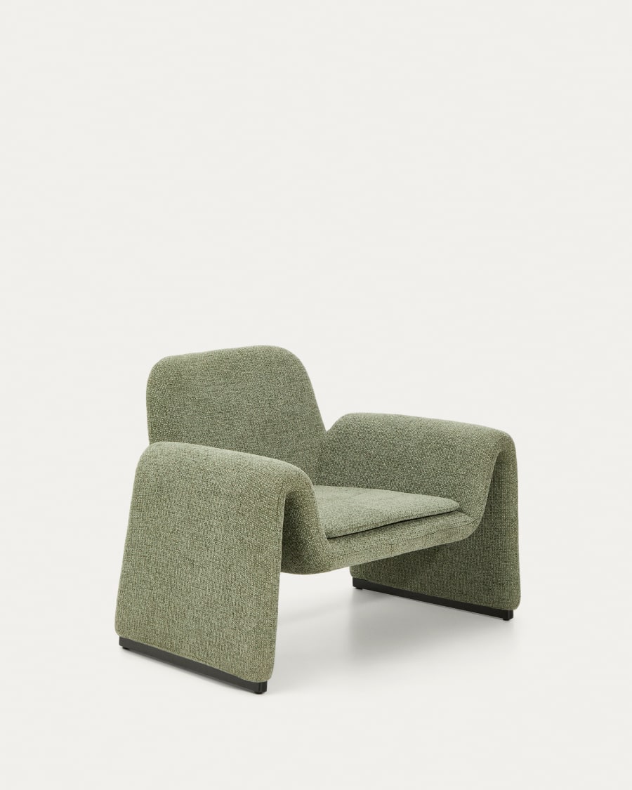 Poltrona Melvia in ciniglia verde