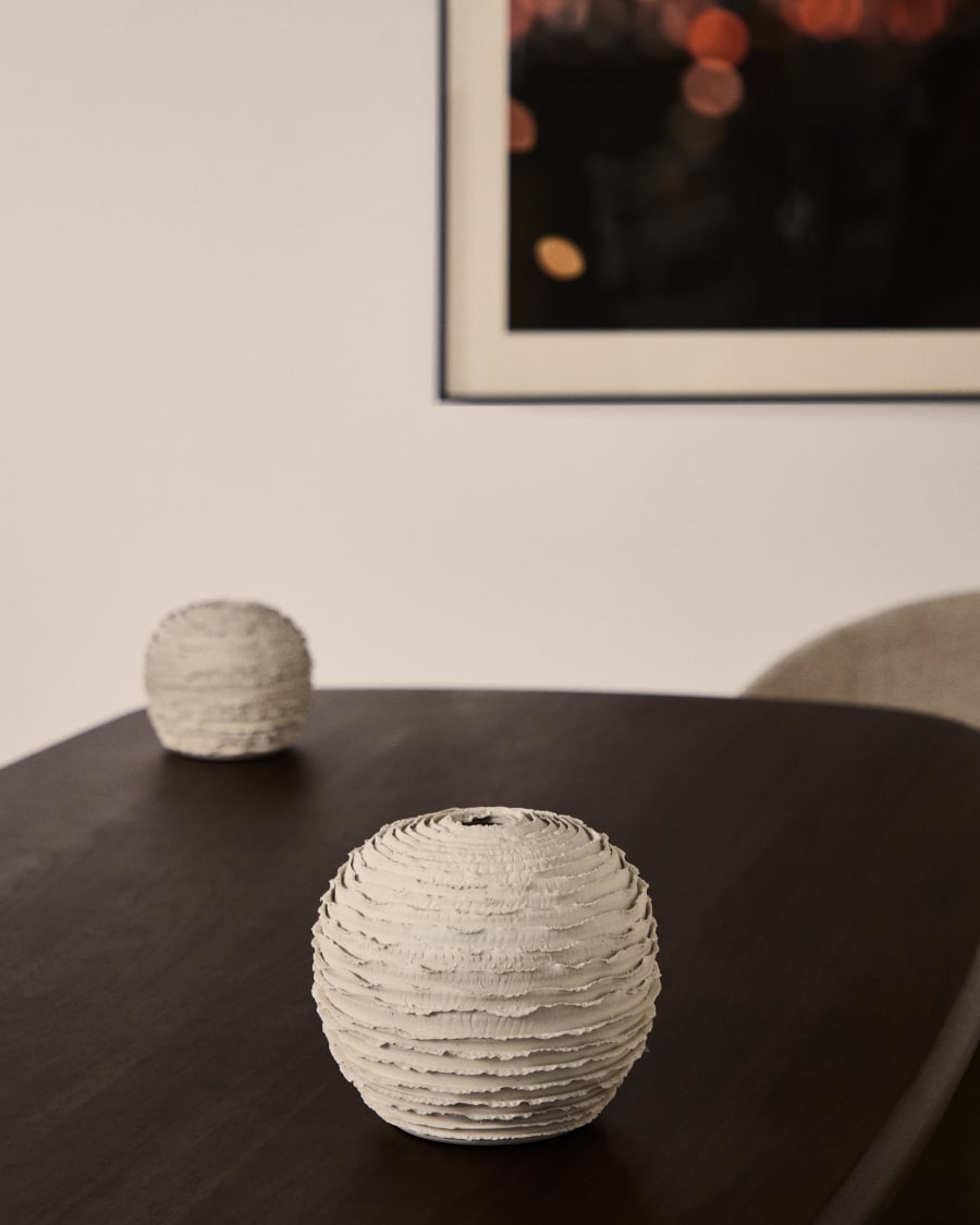 Evania vase in beige ceramic 21 cm