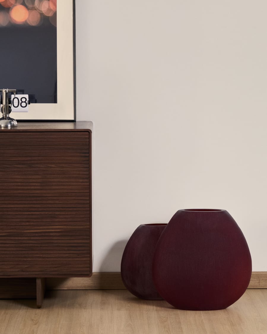 Vase Rovena en verre bordeaux 33,5 cm