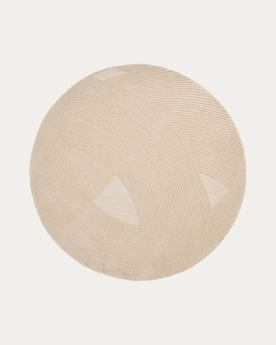 Tapis Domm en laine beige Ø 200 cm