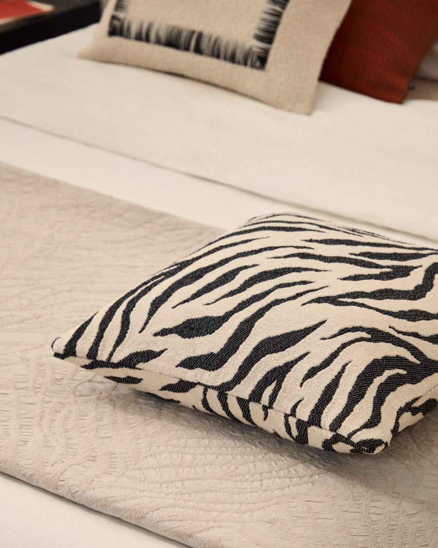 Meluni zebra cotton jacquard cushion cover 45 x 45cm