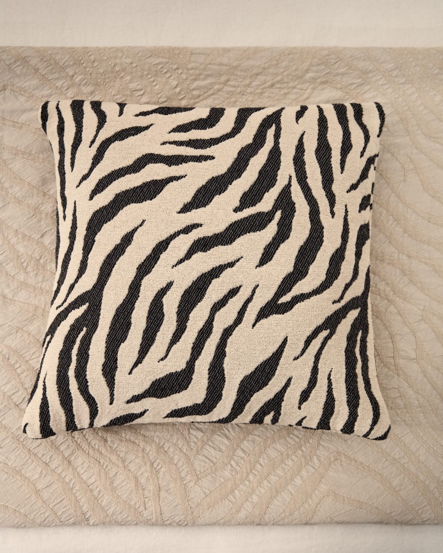 Meluni zebra cotton jacquard cushion cover 45 x 45cm