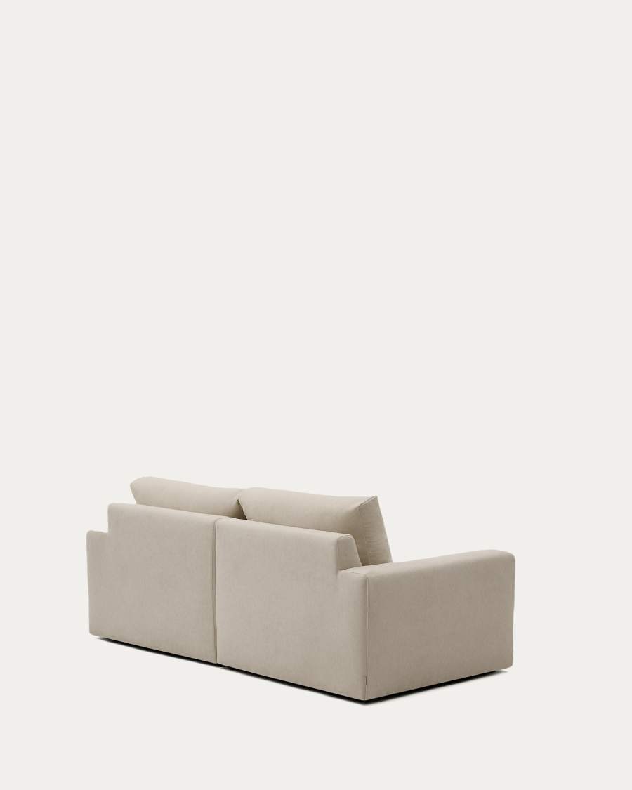 Alea removable cover modular sofa 3-seater in light brown chenille 220 cm