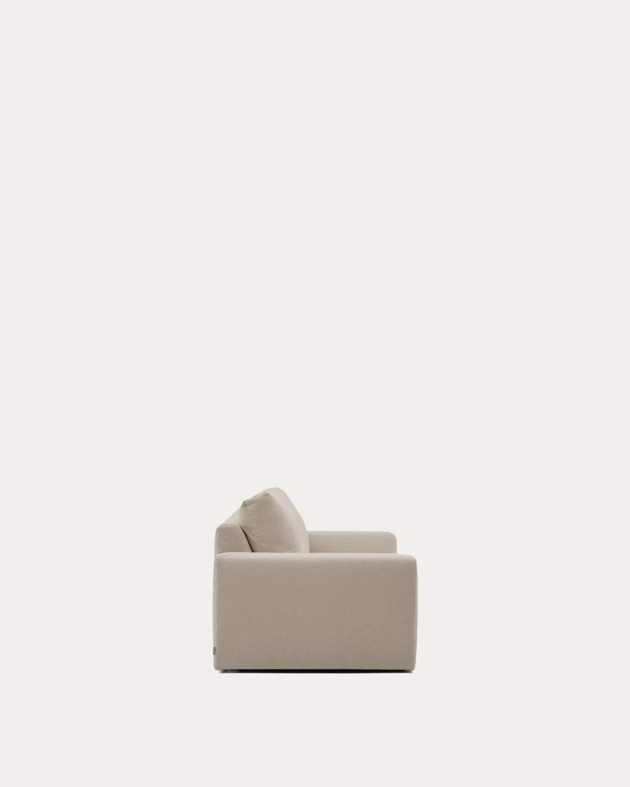 Alea removable cover modular sofa 3-seater in light brown chenille 220 cm
