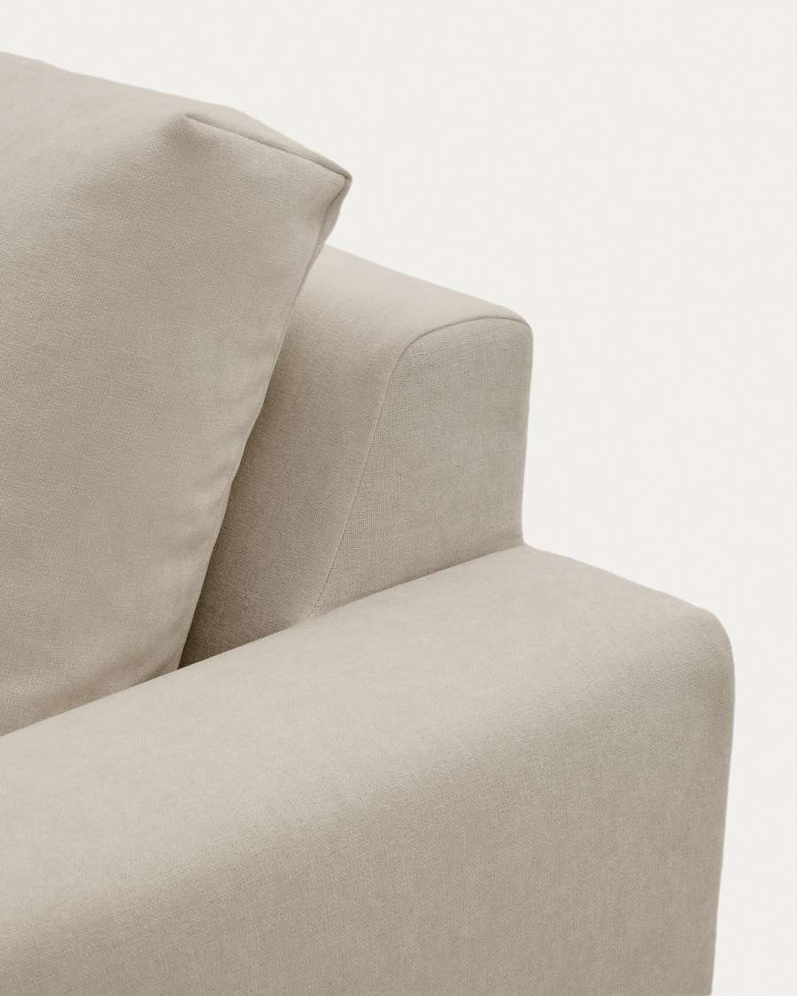 Alea removable cover modular sofa 4-seater in light brown chenille left chaise longue 310 cm