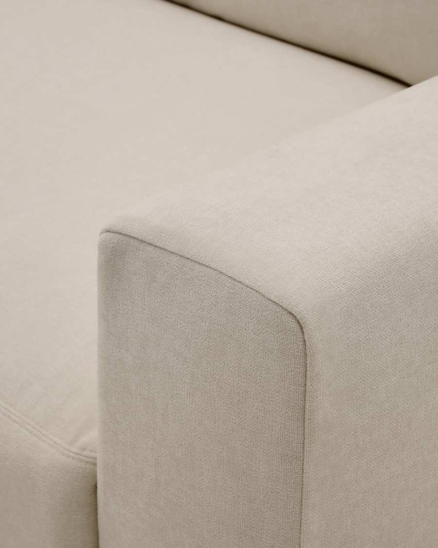 Alea removable cover modular sofa 4-seater in light brown chenille left chaise longue 310 cm