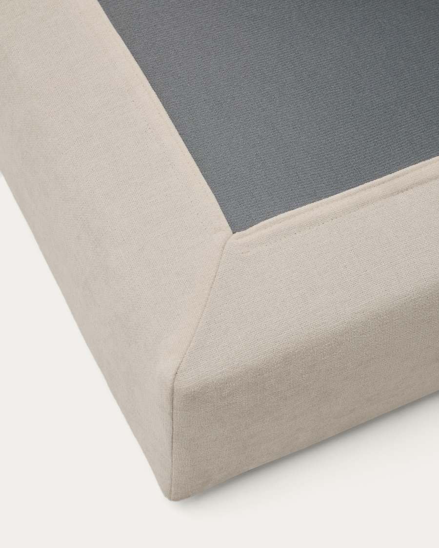 Alea removable cover footrest in light brown chenille 90 x 90 cm