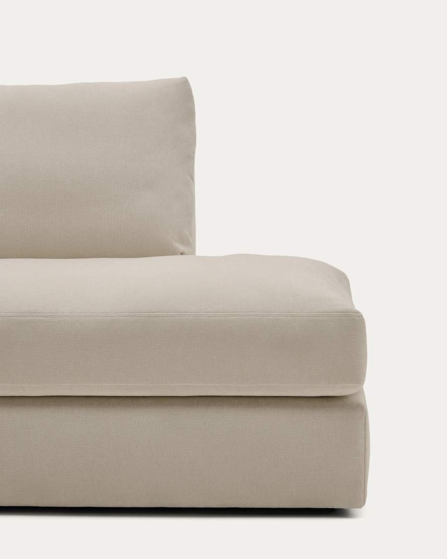 Alea removable cover modular sofa 5-seater in light brown chenille left chaise longue 340 cm