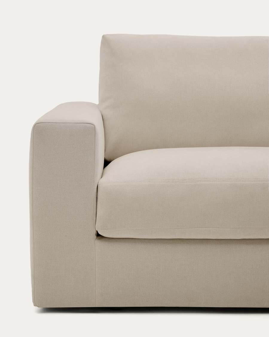 Alea removable cover modular sofa 4-seater in light brown chenille right chaise longue 310 cm
