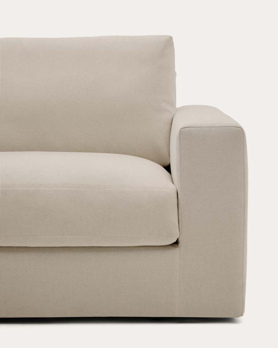 Alea removable cover modular sofa 4-seater in light brown chenille left chaise longue 310 cm