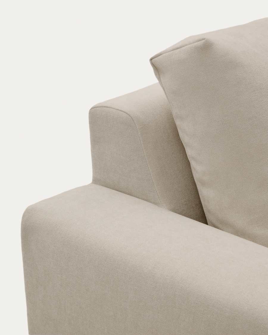 Alea removable cover modular sofa 5-seater in light brown chenille left chaise longue 340 cm