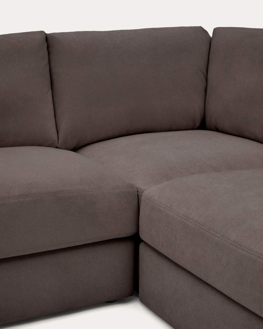 Alea removable cover modular sofa 5-seater in dark brown 310 x 310 cm