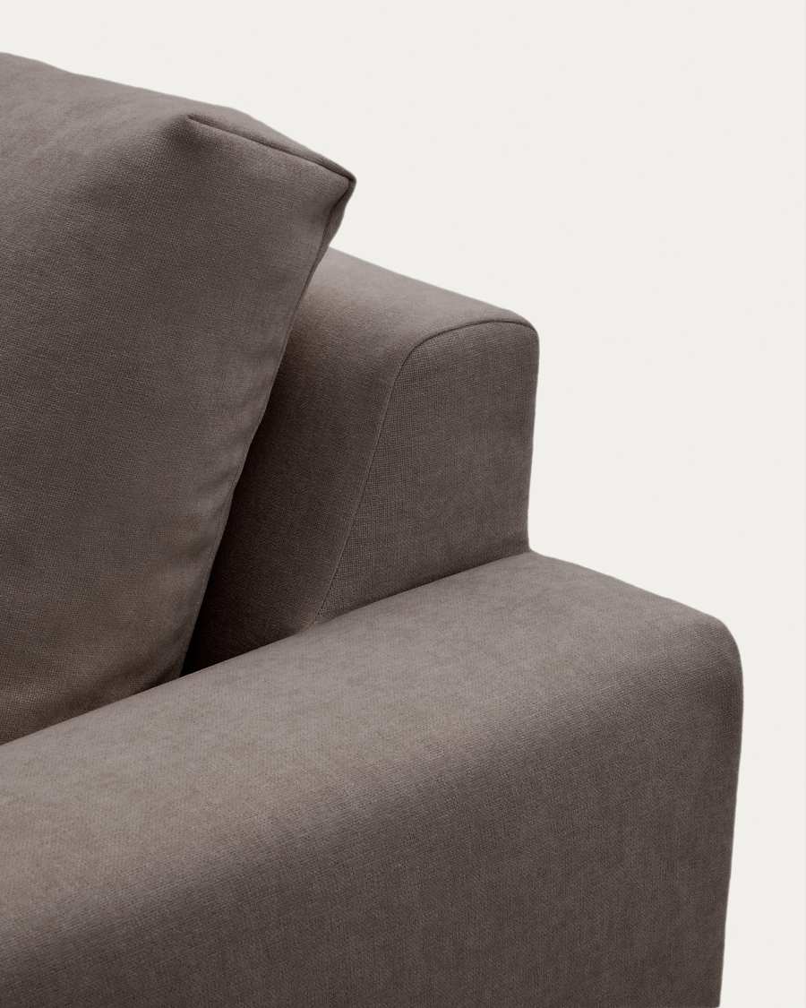 Alea removable cover modular sofa 5-seater in dark brown chenille right chaise longue 340 cm