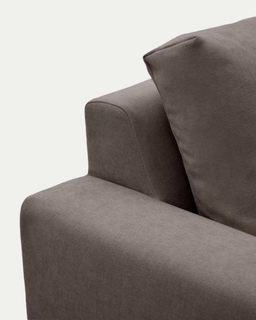 Alea removable cover modular sofa 4-seater in dark brown chenille right chaise longue 310 cm