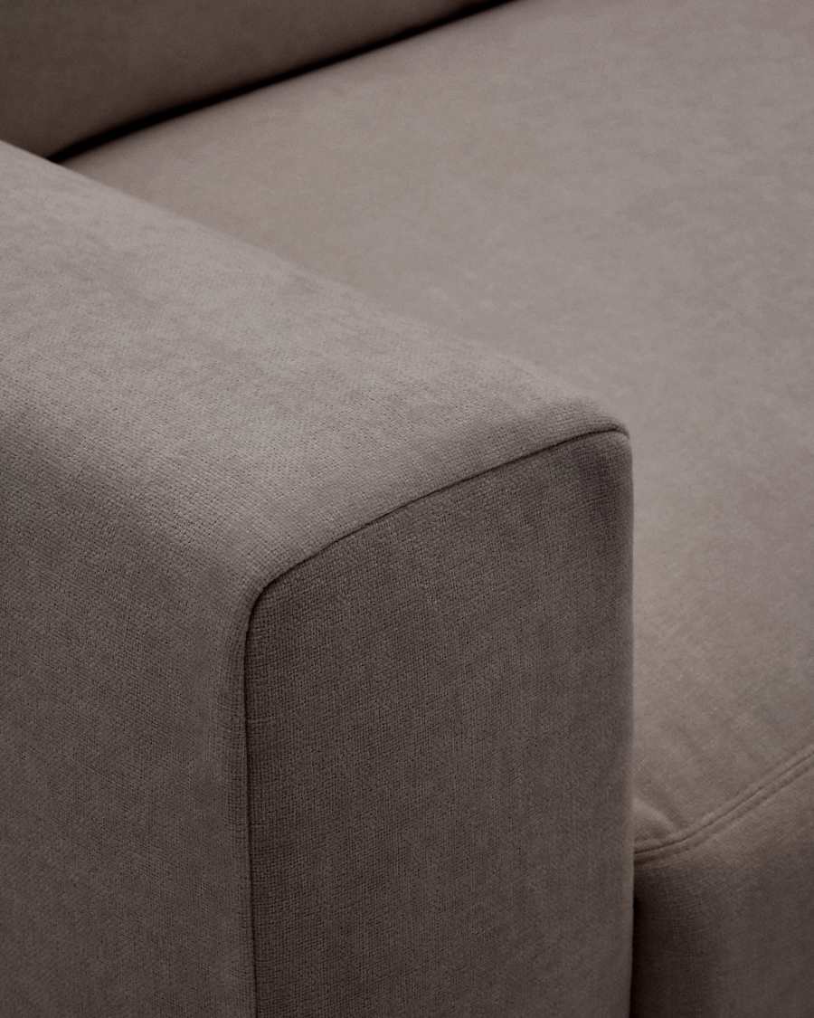Alea removable cover modular sofa 3-seater in dark brown chenille 220 cm