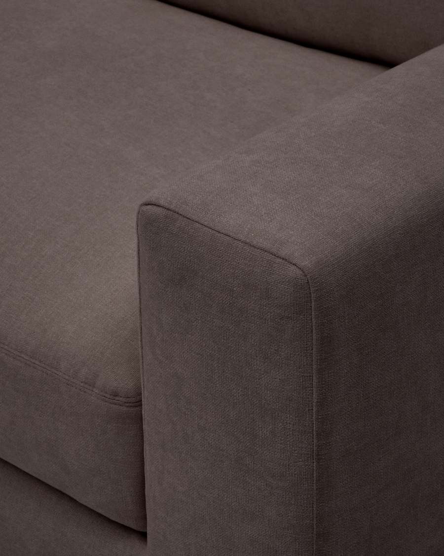 Alea removable cover modular sofa 5-seater in dark brown 310 x 310 cm