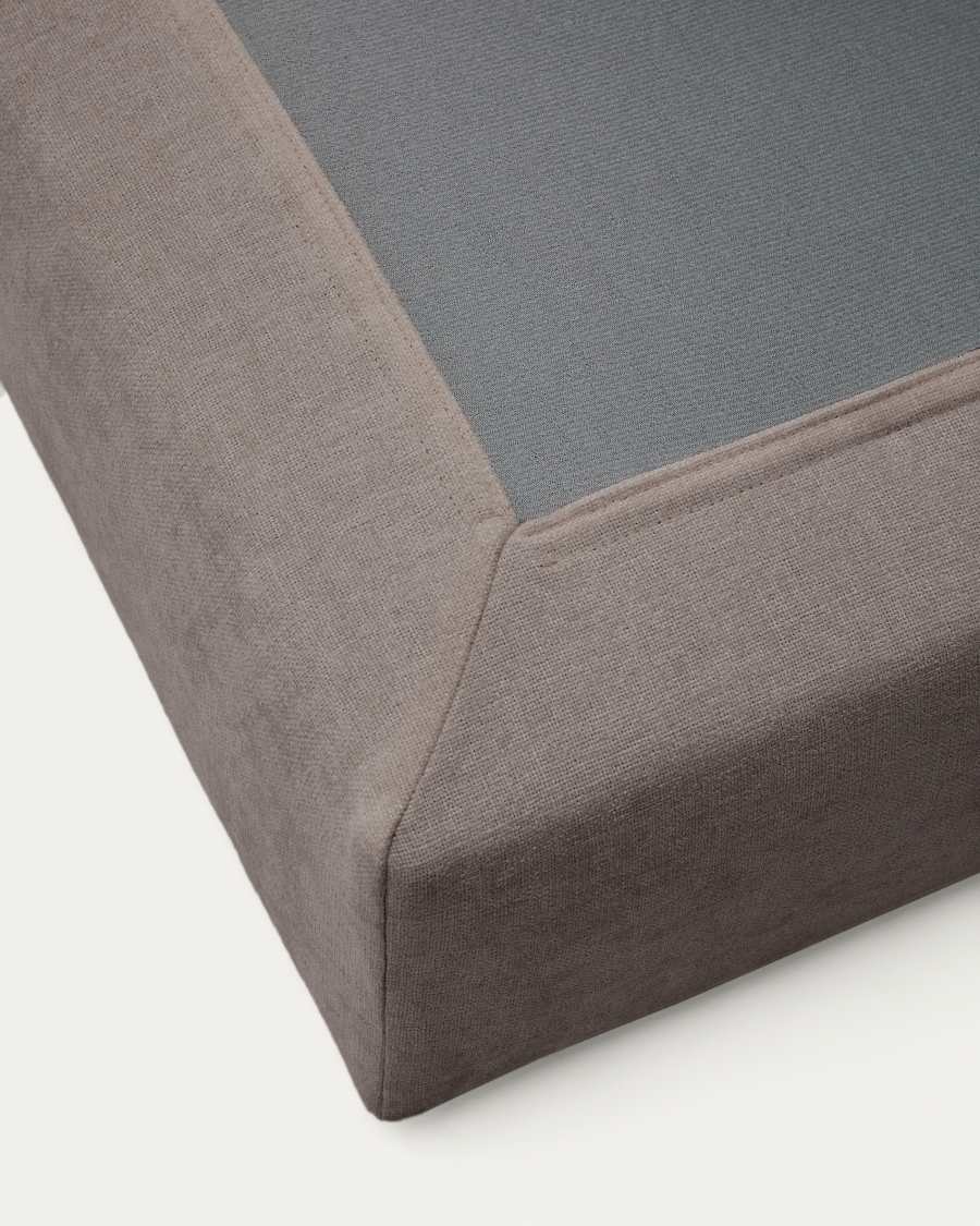 Alea removable cover footrest in dark brown chenille 90 x 90 cm