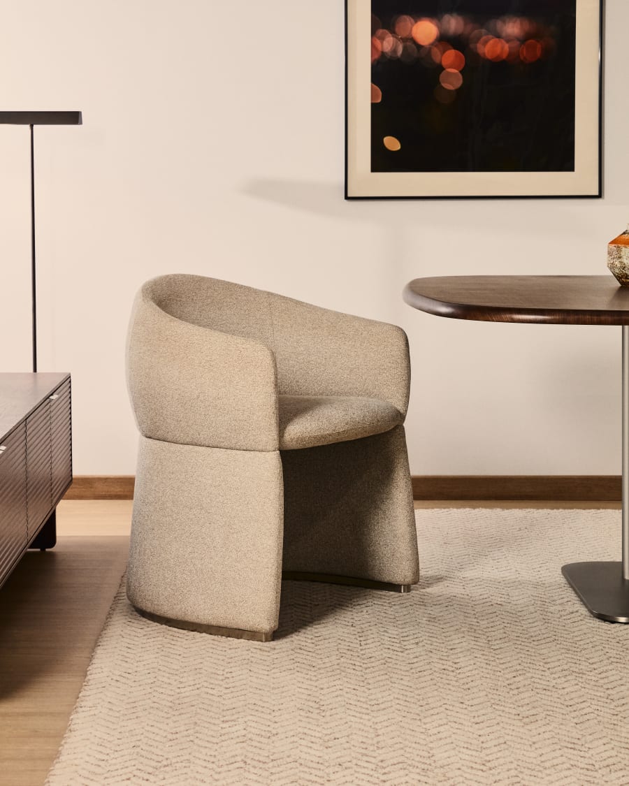 Bosca beige chenille chair