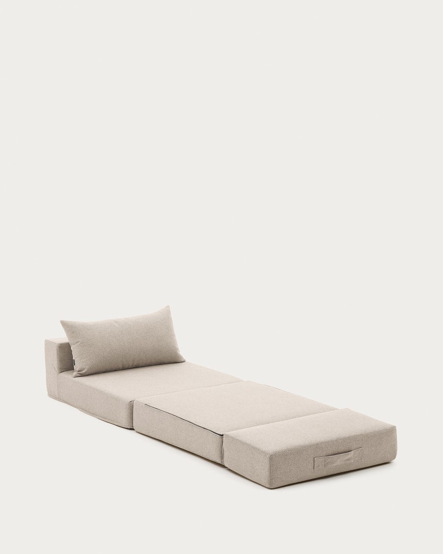 Arty beige, convertible pouffe/bed 70 x 89 (200) cm