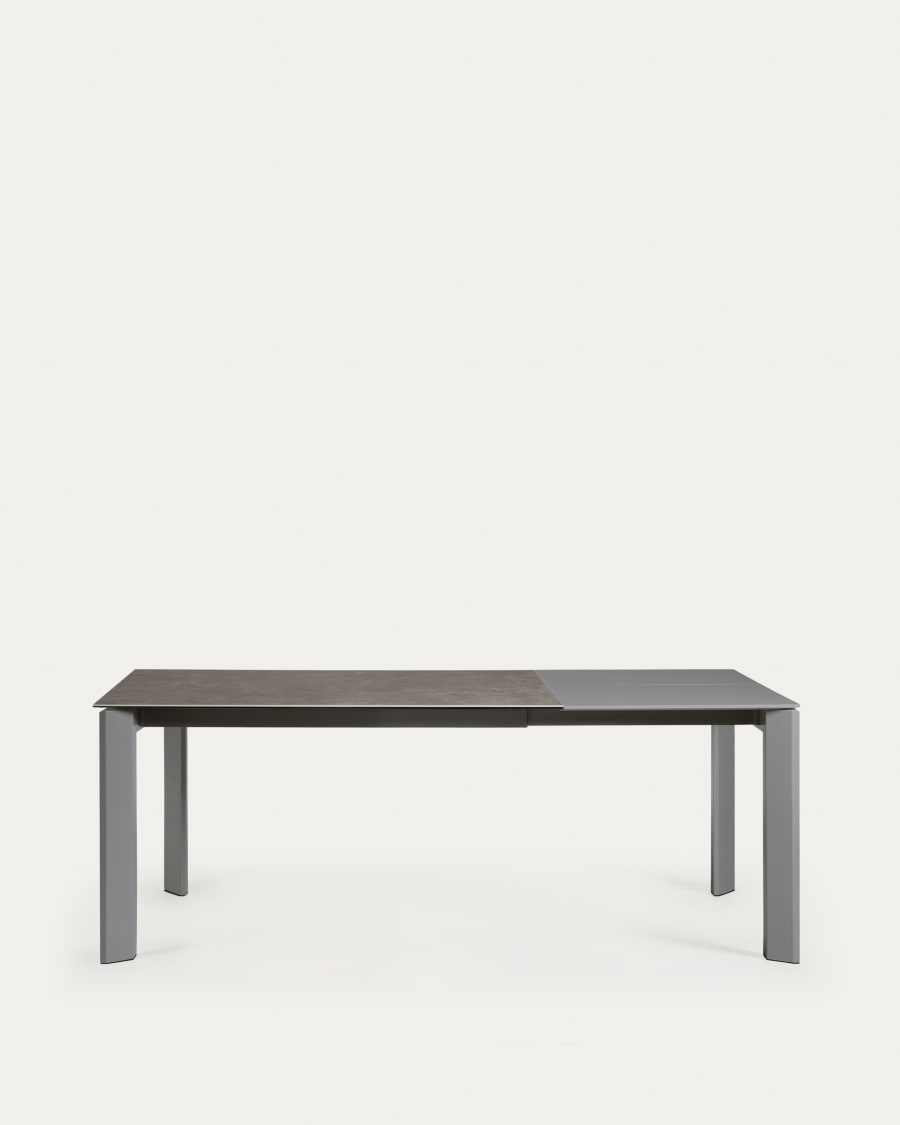 Axis porcelain extendable table in Volcano Ash finish anthracite steel legs 140(200)cm