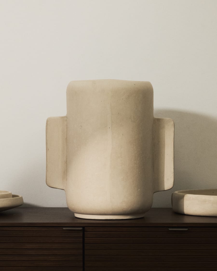 Mireni papier-mâché vase beige 38 cm