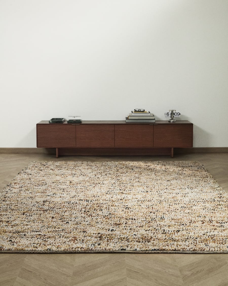 Elanis multicoloured bouclé wool rug 200 x 300cm