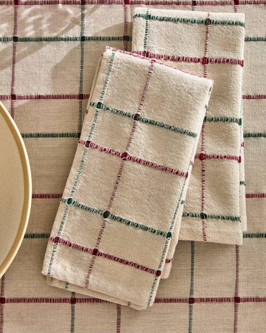 Set di 2 tovaglioli Aldelie 100% cotone jacquard multicolore