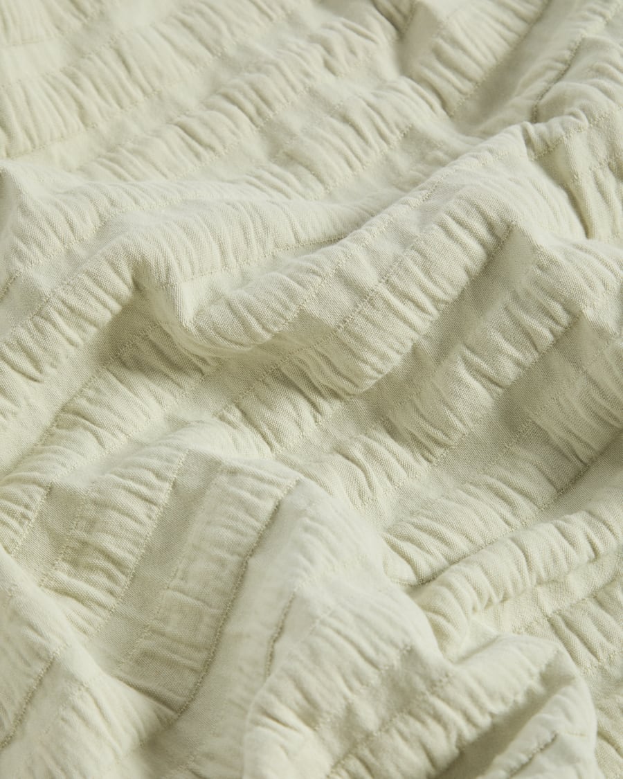 Trapunta Rilune 100% cotone con rilievo effetto a righe verde chiaro per culla convertibile