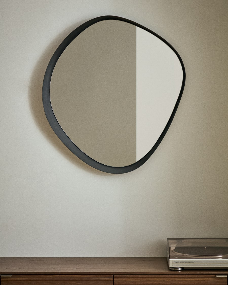 Specchio Tebel in metallo nero 85 x 93,5 cm