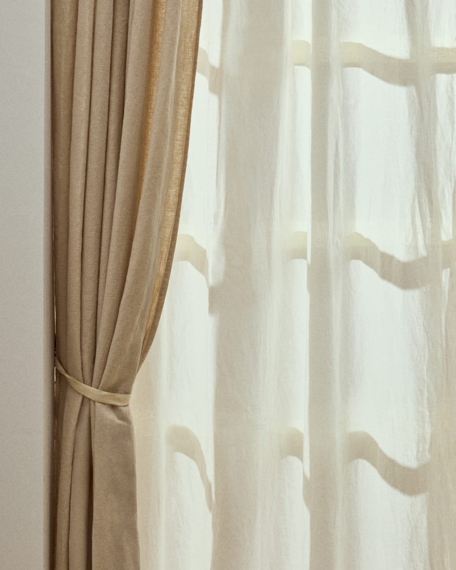 Tenda Nolira in cotone e lino écru 140 x 270 cm