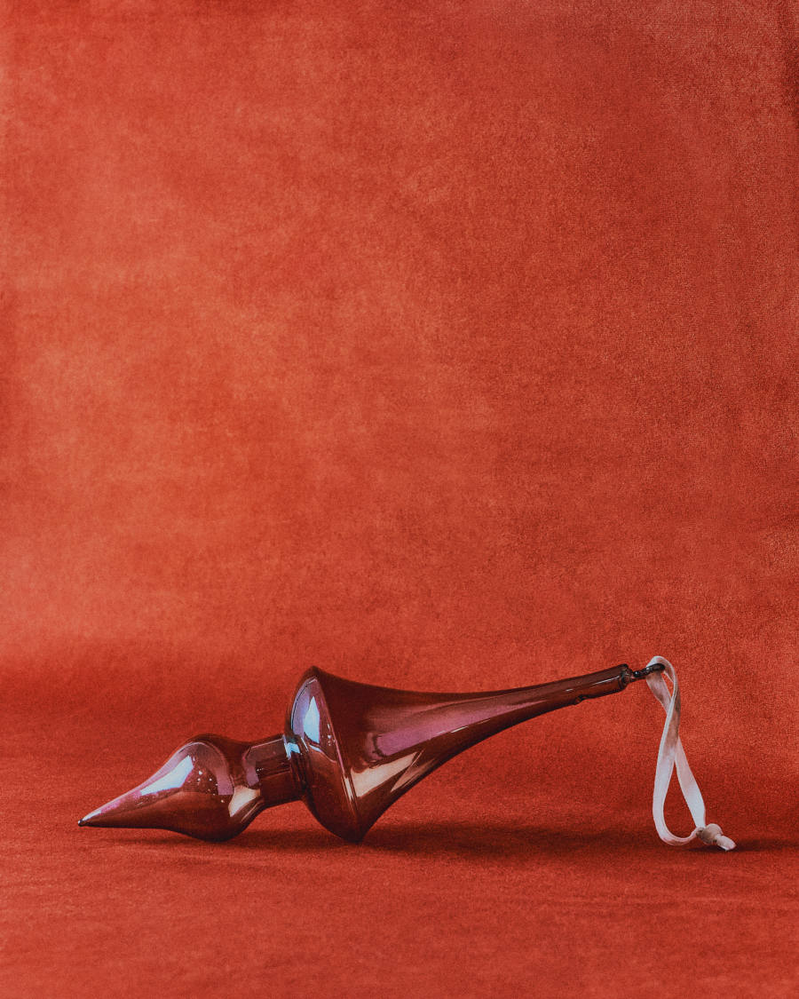 Set Talnea di 2 ornamenti da appendere in vetro riciclato marrone 29,5 cm