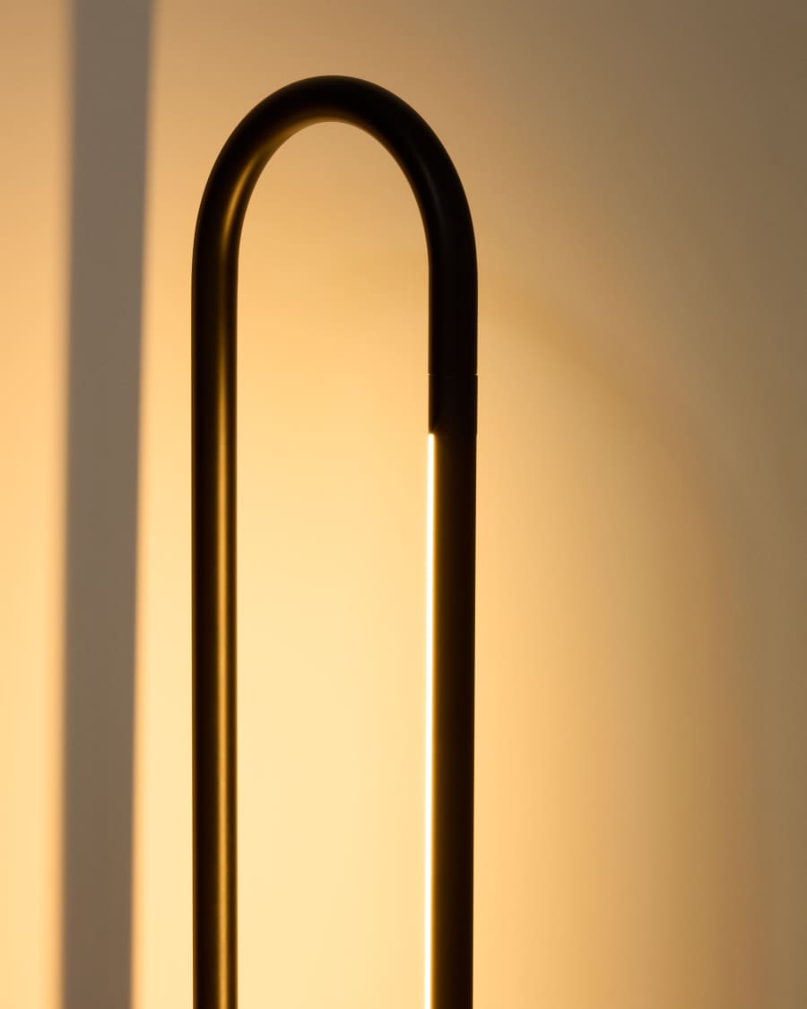 Bow black aluminium floor lamp UK adaptor