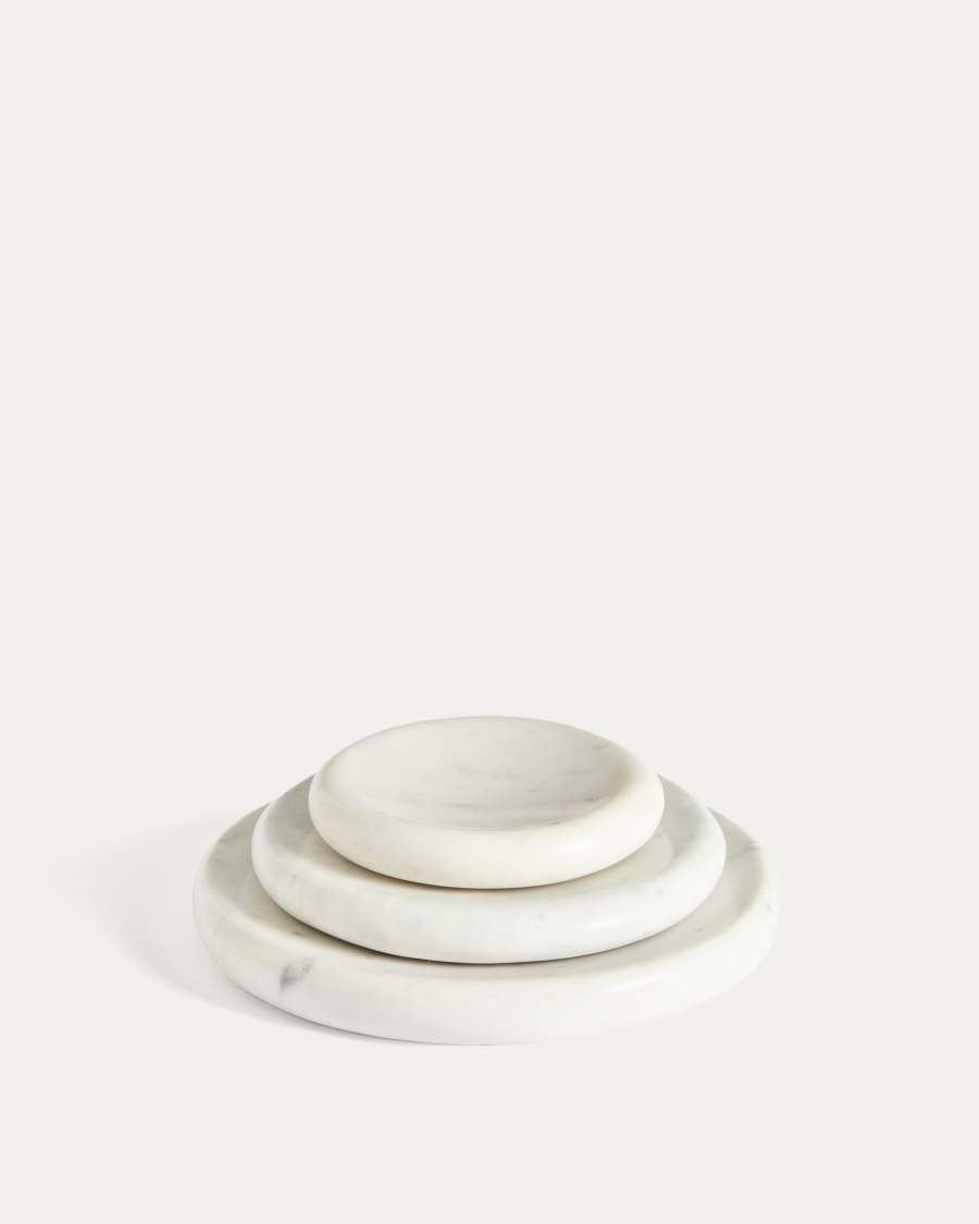 Plateau Obena en marbre blanc Ø 25 cm
