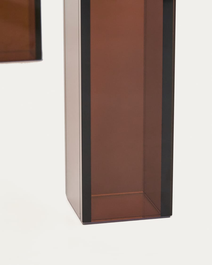 Table Adularia en verre trempé marron 160 x 90 cm