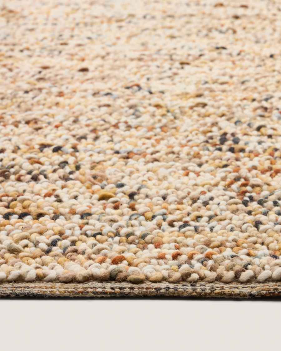 Bouclé-Wollteppich Elanis, mehrfarbig, 160 x 230 cm