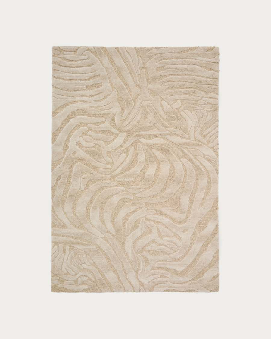 Tribet wollen tapijt met zebrajacquard 160 x 230 cm