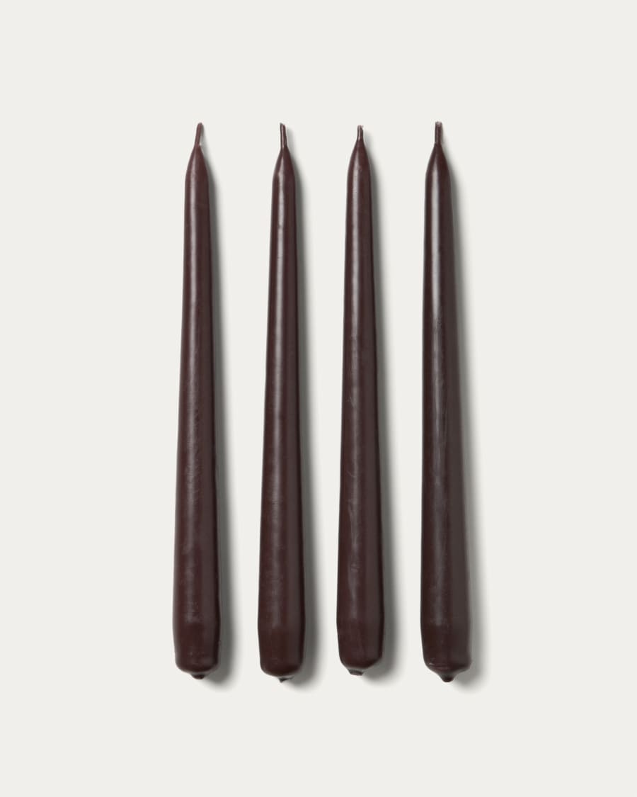 Talinen set of 4 brown candles
