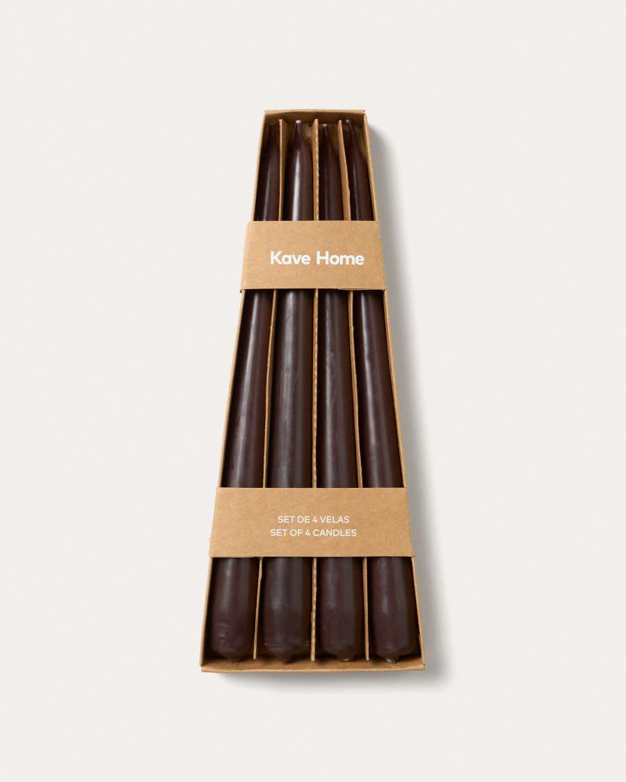 Talinen set of 4 brown candles
