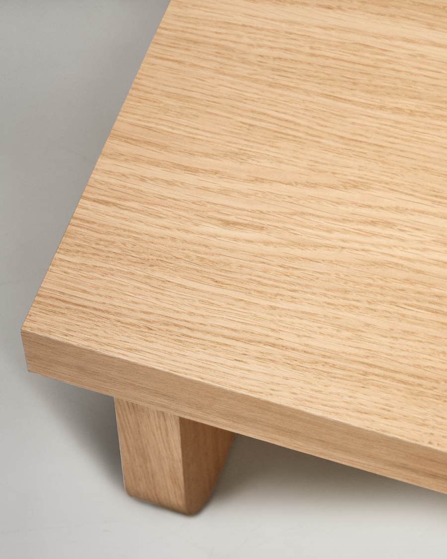 Table basse Oaq en placage de chêne finition naturelle 140 x 75 cm FSC Mix Credit