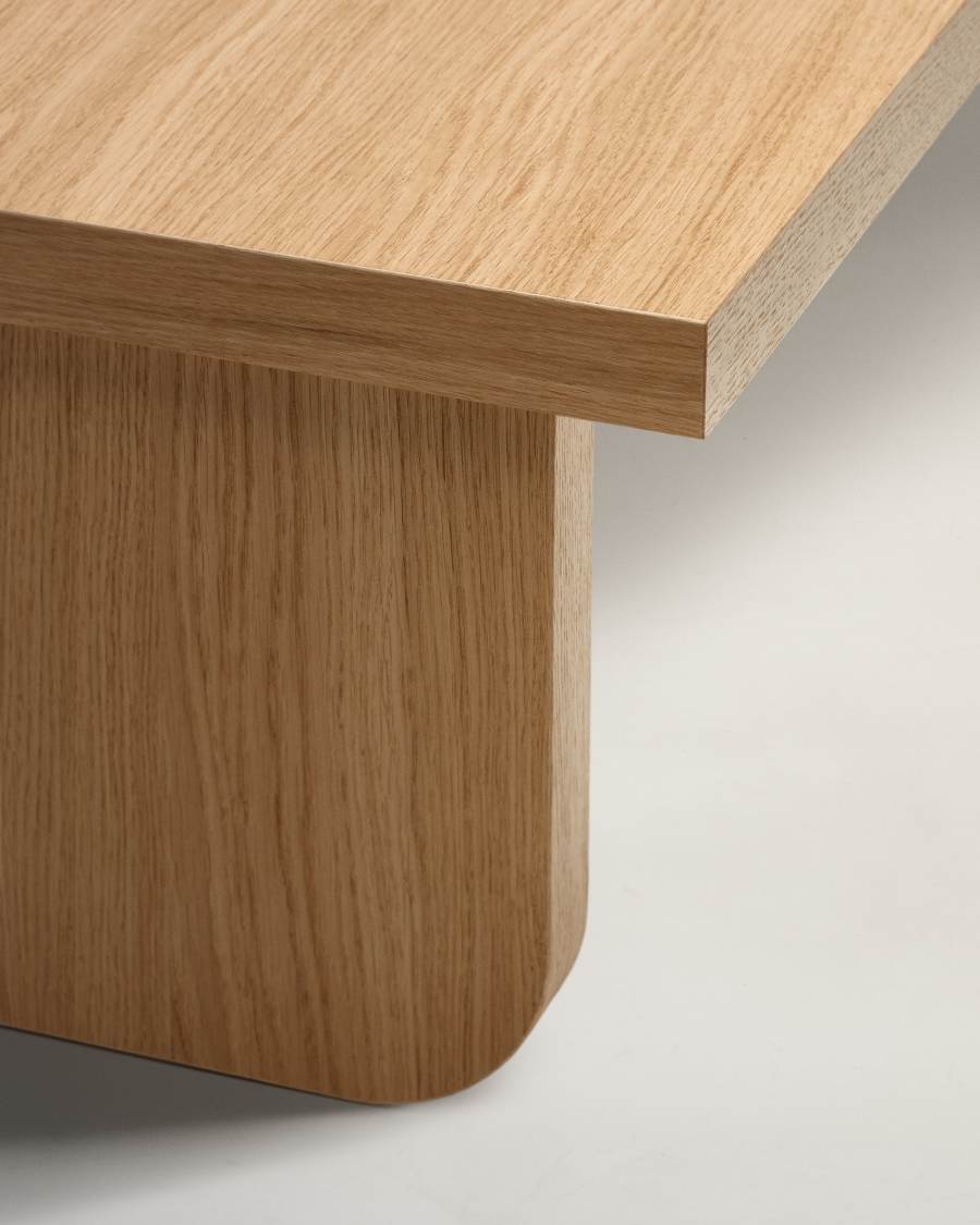 Table basse Oaq en placage de chêne finition naturelle 140 x 75 cm FSC Mix Credit