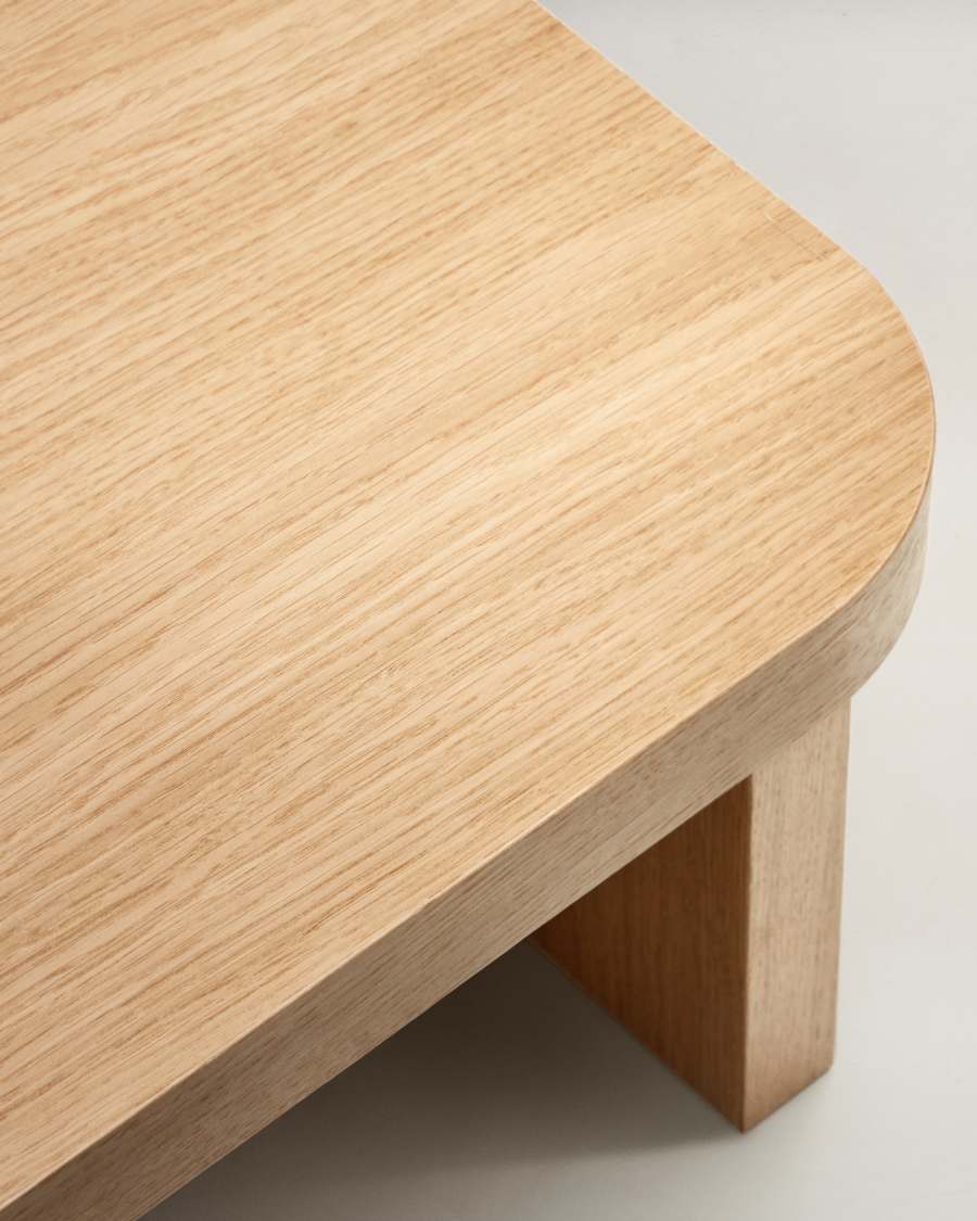 Table basse Oaq en placage de chêne finition naturelle 140 x 75 cm FSC Mix Credit