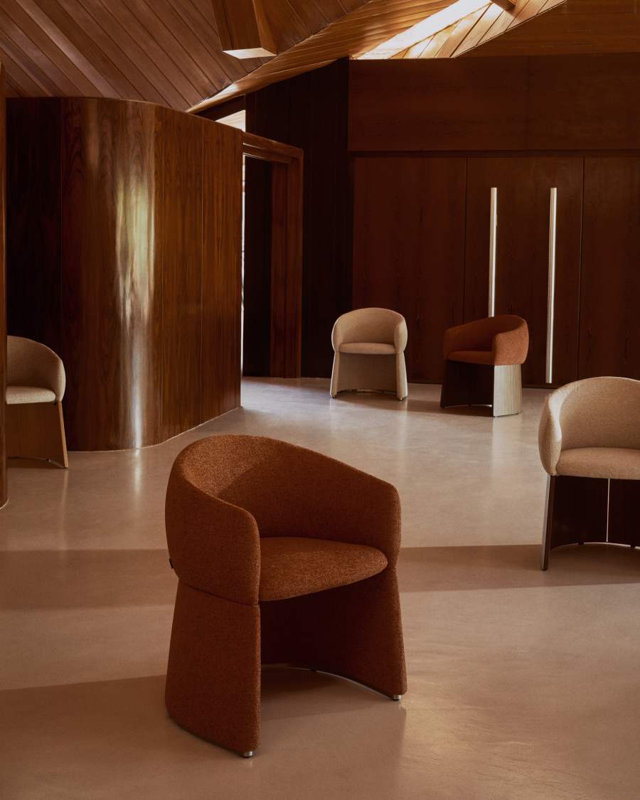Sedia Bosca in ciniglia color terracotta