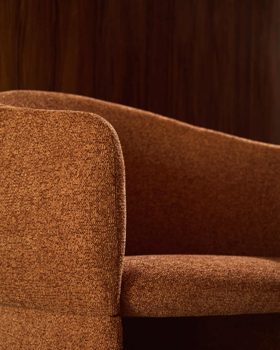 Sedia Bosca in ciniglia color terracotta
