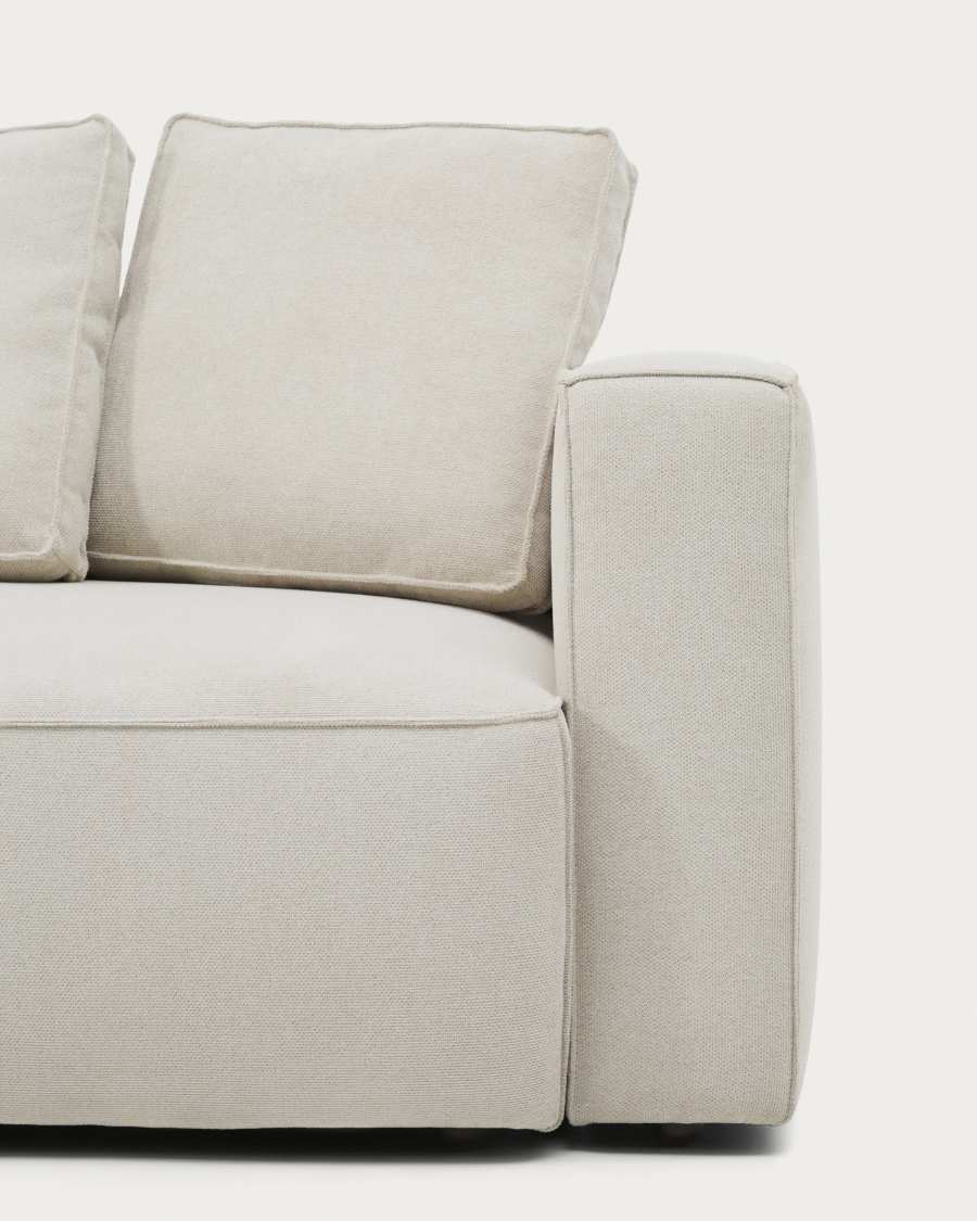 Marela 3-osobowa sofa rozkładana z lewym szezlongiem z beżowego szenilu 236 cm FSC Mix Credit