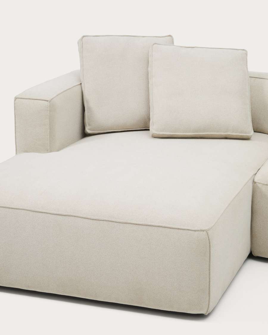 Marela 3-osobowa sofa rozkładana z lewym szezlongiem z beżowego szenilu 236 cm FSC Mix Credit