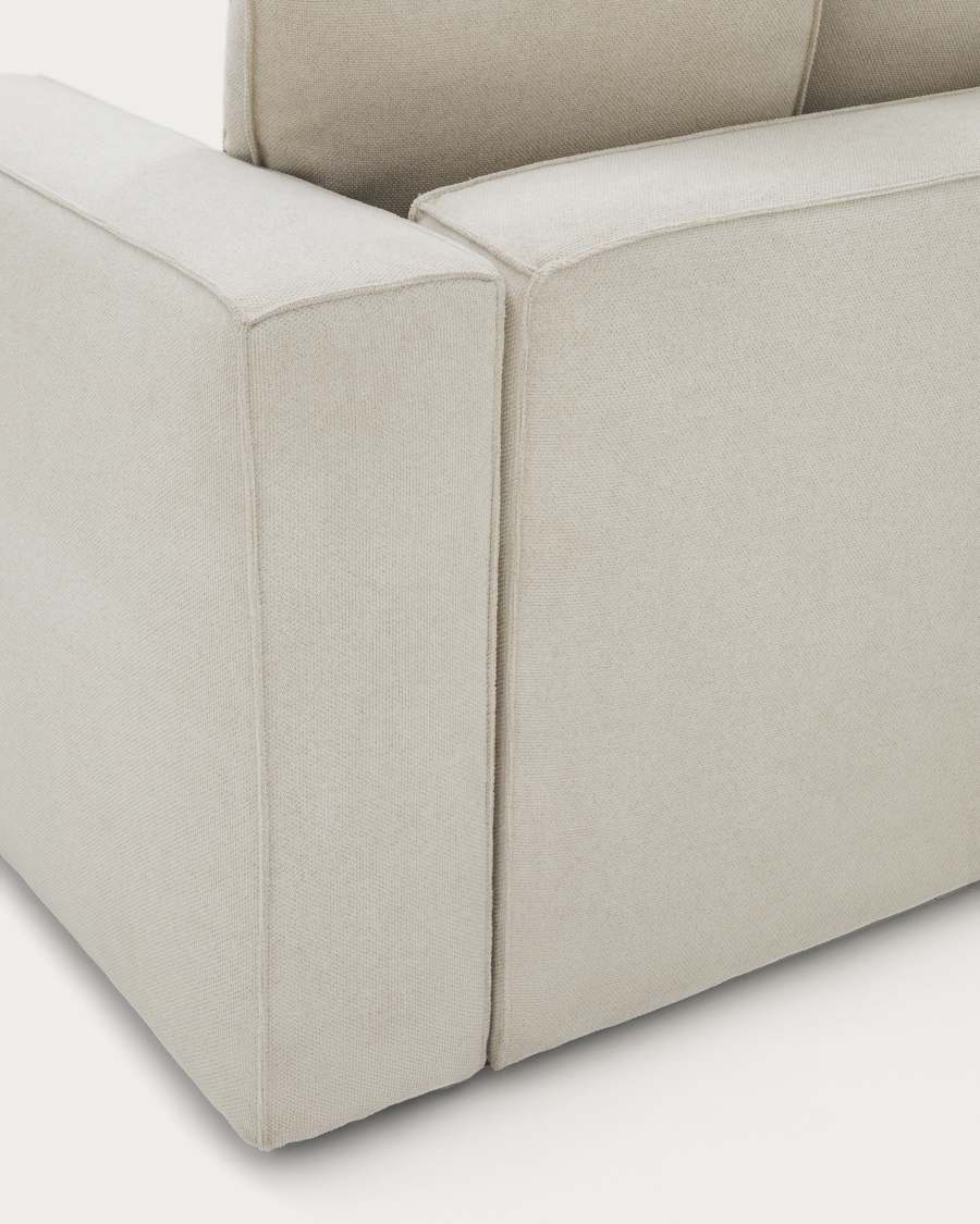 Marela 3-osobowa sofa rozkładana z lewym szezlongiem z beżowego szenilu 236 cm FSC Mix Credit